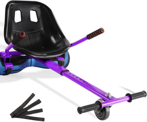 Vista 9 de Hishine Hoverboard Seat Attachment 265lbs Capacity, 26"-34.5" Adjustable Length Hover Board Go Kart Accessory w/Comfortable&Sturdy Seat,Go Cart