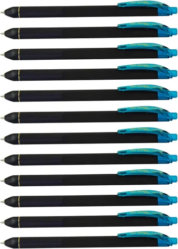 Vista 17 de Pentel EnerGel Kuro - Bolígrafo de gel líquido, (punta de 1/32 pulgadas - 0.7 mm) línea media, tinta negra, paquete de 12 (BL437R1-A)