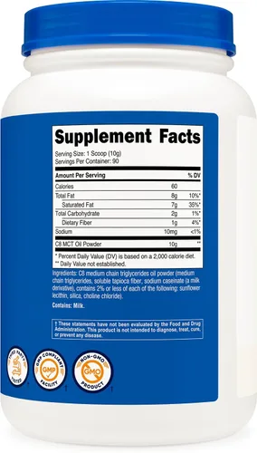 Vista 5 de Nutricost Aceite de C8 MCT en polvo 2LBS (0.95kg) - 95% Aceite de C8 MCT en polvo