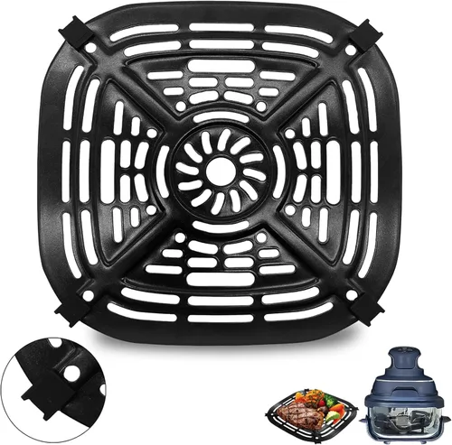 Vista 8 de Accesorios para freidora de aire Ninja AF080 Mini freidora de aire, 5.6 x 5.6 pulgadas, cuadrada, de grado alimenticio, antiadherente, freidora