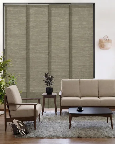 Vista 16 de GoDear Design - Persianas de panel deslizante ajustables con riel, persianas para puerta corredera, persianas para puerta de patio, persianas