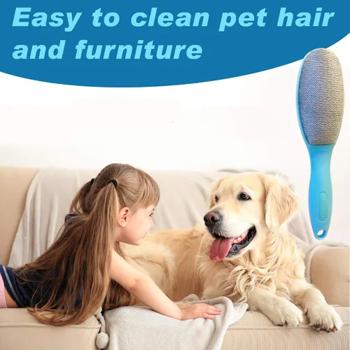 Vista 5 de ezclean - Paquete de 2 cepillos de pelusa para ropa, sofá, muebles, reutilizable y cepillo removedor de pelo de mascotas de doble cara, limpiador