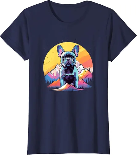 Vista 75 de French Bulldog Dog Men Women Kids T-Shirt Asphalt Grey