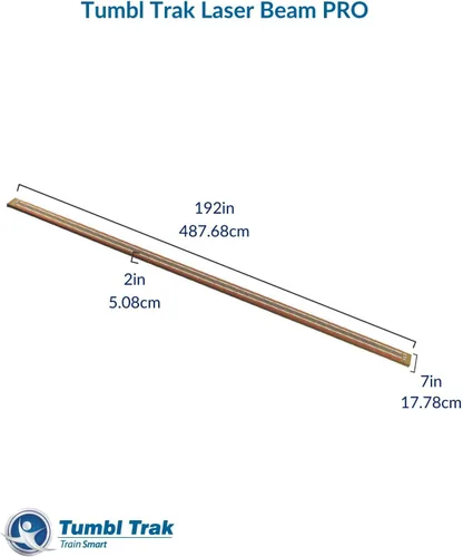 Vista 2 de Tumbl Trak Haz de equilibrio láser de 8 pies con núcleo de madera maciza para gimnasia, haz de entrenamiento de bajo equilibrio