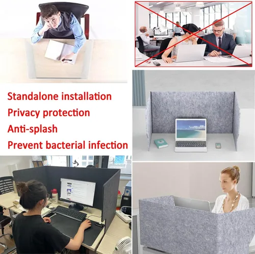 Vista 3 de LIGUOYI Panel de privacidad de escritorio para escritorios de estudiantes, separadores de escritorio con amortiguación de sonido, panel