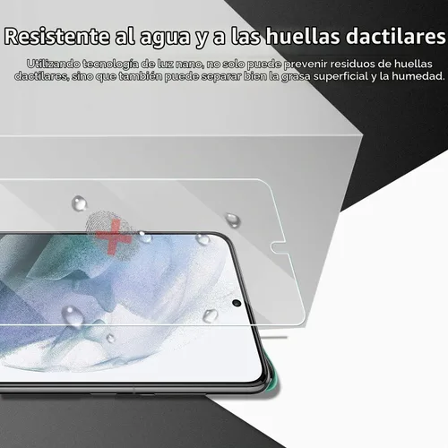 Vista 5 de Protector de pantalla de vidrio templado para Galaxy S21 + protector de lente de cámara [2 + 2 unidades] [compatible con fundas] [antiarañazos]