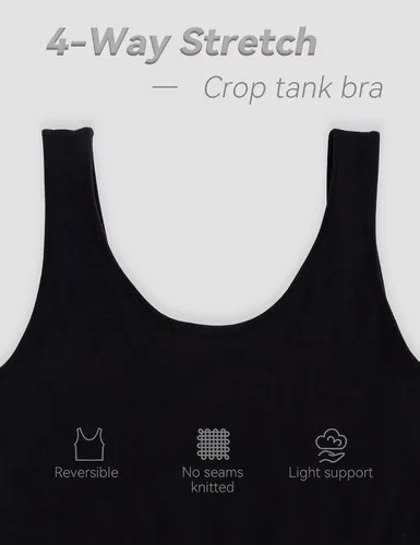 Vista 6 de Brasier deportivo de soporte ligero para mujer, sin costuras, línea larga, cómodo, bralette deportivo de yoga, tops de corte corto
