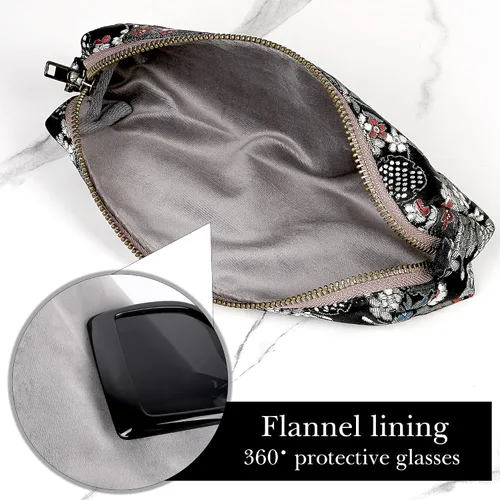 Vista 4 de Linkidea Extra Large Sunglasses Pouch Soft Bag Compatible with Rayban QUARE II Square ShapedAviator Maxmore