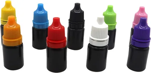 Vista 13 de Snadulor - 60 botellas negras a prueba de luz, sub-botella de 0.3 fl oz de gotas para los ojos, botella de gota para los ojos (tapa azul)