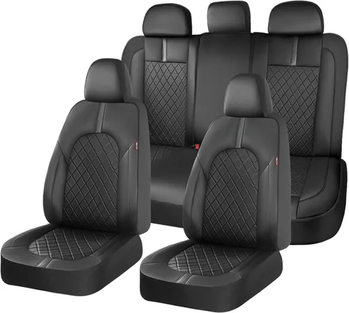 Vista 24 de Coverado Fundas universales de cuero para asientos delanteros, paquete de 2 fundas de asiento para SUV, camioneta, sedán, interior de vehículos