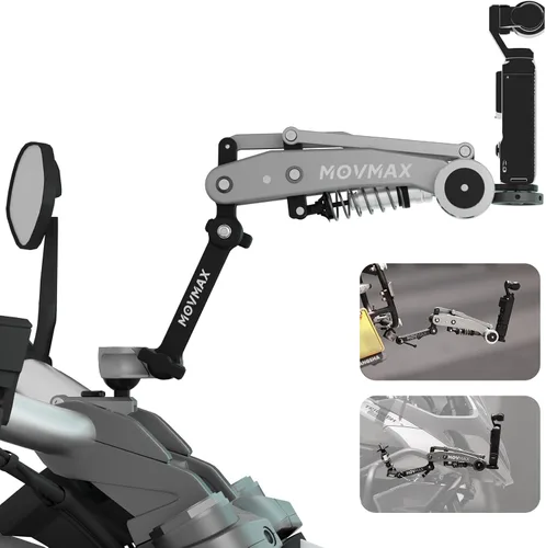 Vista 10 de Movmax Brazo de cuchilla para DJI Pocket 3, insta360/Gopro Hero, soporte de cámara con ventosa con tornillo de 1/4, DJI Osmo Pocket 3 Accesorios