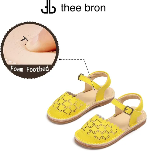 Vista 4 de THEE BRON Sandalias cómodas para niñas, zapatos para niños, sandalias rellenas