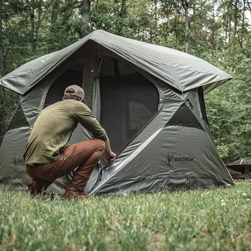 Vista 9 de Tienda de campaña Gazelle Tents™ T4 Hub, fácil instalación en 90 segundos, impermeable, resistente a los rayos UV, piso removible, amplias opciones