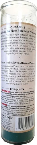 Vista 2 de Vela Devocional Verde Siete Potencias Africanas (Siete Potencias Africanas)