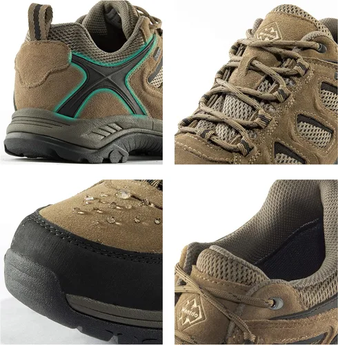 Vista 7 de Wantdo Zapatos de senderismo impermeables de corte bajo para hombre, anchos, transpirables, antideslizantes, para senderismo, ciclismo de montaña