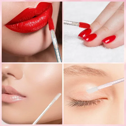 Vista 5 de 500 piezas desechables CrystaLip Brush aplicadores de brillo de labios, varitas de brillo de lápiz labial para cuidado de labios y kits