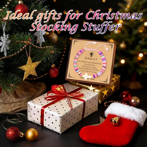 Vista 92 de Regalos navideños para niños, niñas adolescentes, mujeres, linda pulsera de cruz para niñas, regalos de Navidad cristianos para mujeres, ideas