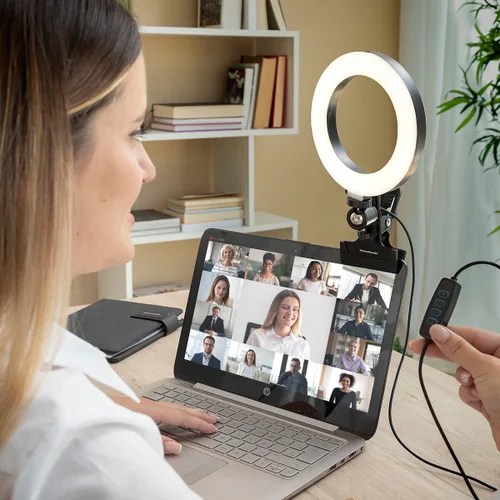 Vista 2 de Aro de Luz Selfie con Pinza de Soporte Lumahoop InnovaGoods