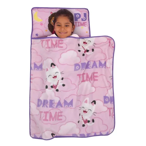 Vista 3 de DreamWorks Gabby's Dollhouse Dream It Up - Tapete para siesta de Pandy Paws rosa y morado