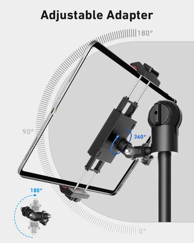Vista 3 de KraftGeek Soporte de trípode para teléfono, iPad, soporte para iPhone con adaptador de tornillo de 1/4 pulgadas, soporte de trípode para iPhone Pro