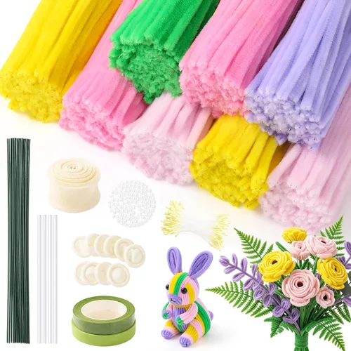Vista 9 de 800 limpiadores de tuberías a granel, kit de flores para limpieza de Rosa
