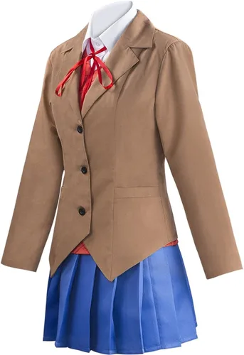 Vista 3 de Disfraz de anime Sayori Yuri Natsuki Monika, uniforme de cosplay para Halloween