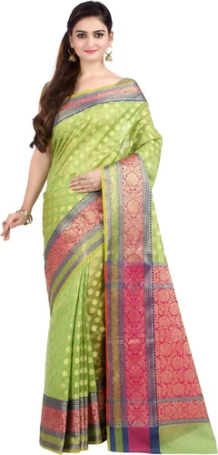 Vista 8 de Chandrakala Banarasi - Sari para mujer con blusa sin costuras (1080)