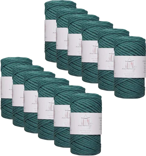 Vista 52 de Makromecity, Cordón de macramé de un solo hilo de 3 mm x 100 yardas (300 pies) de 3 mm de cordón de algodón azul bebé para arte y manualidades