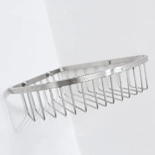 Vista 7 de Cesta de esquina para ducha, estante de ducha de baño de acero inoxidable, organizador para almacenamiento de ducha, estante de esquina de pared