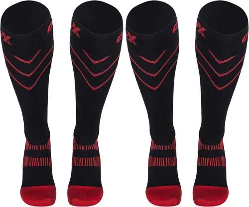 Vista 9 de CSX - Calcetines de compresión de 20 a 30 mmHg para hombres y mujeres, hasta la rodilla, soporte de recuperación, ajuste deportivo atlético, rojo