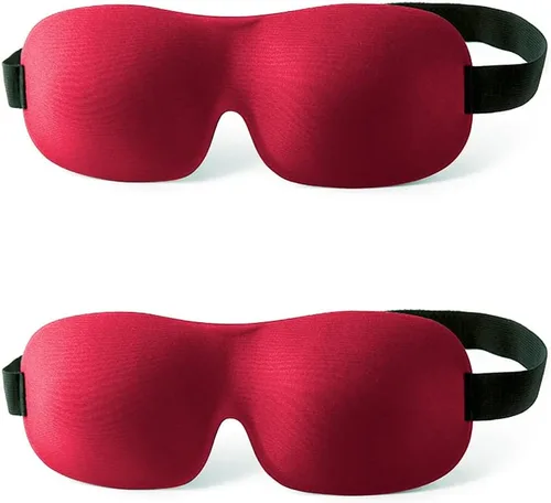 Vista 10 de Máscara para dormir 3D con los ojos vendados, de espuma viscoelástica HD, extremadamente cómoda y ligera de llevar (venda 1 negro)