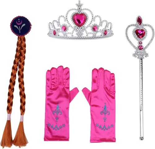 Vista 3 de VBY Disfraz de princesa para niñas, vestido de fiesta de cumpleaños, Halloween, cosplay, con accesorios, 3-8T