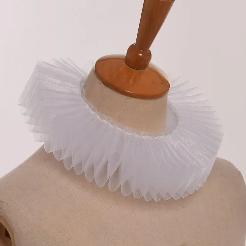 Vista 4 de GRACEART Elizabethan Dickens Ruff Cuello Payaso Collar Elizabeth Muñeca Ruffs Ruffle Cuff Bandas