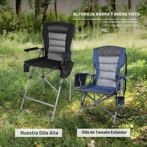 Vista 4 de Sillas plegables extra altas Stonehomy para adultos 330lbs, sillas director plegables de altura de barra portátiles para acampar al aire libre