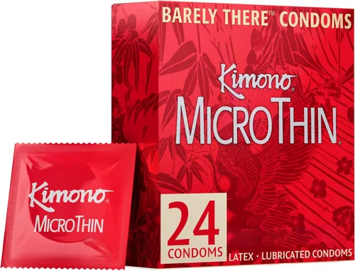 Vista 8 de Kimono MicroThin - Paquete de 12 preservativos de látex natural lubricado de alta calidad, más delgados, veganos, sin olor a látex, delgados