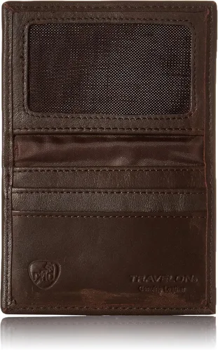 Vista 3 de Travelon Funda de tarjeta de bloqueo RFID, Marrón, Estuche para tarjetas Rfid Classic