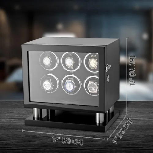 Vista 7 de Reloj enrollador para 6 relojes con retroiluminación LED, pantalla LCD y opción de parada de motor