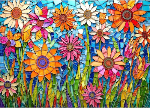 Vista 30 de MINIWAN Rompecabezas de 1000 piezas de arte de papel con plumas 3D para jardín de flores 27.5 x 19.7 pulgadas, letras en la parte posterior