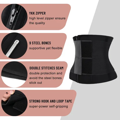 Vista 4 de Workout Sweat Waist Trainer for Women Lower Belly Fat, Double Compression Neoprene Waist Trimmer Cincher for Women