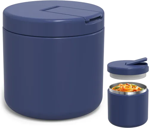 Vista 8 de LOHASOK Termo de sopa infantil de 12 onzas para comida caliente, tarro de comida aislado al vacío con tapa de hebilla, de acero inoxidable, boca
