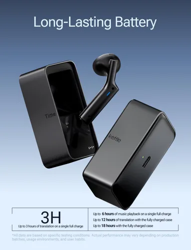 Vista 9 de Timekettle W4 Plus AI Translator Earbuds, pastilla de conducción ósea Negro