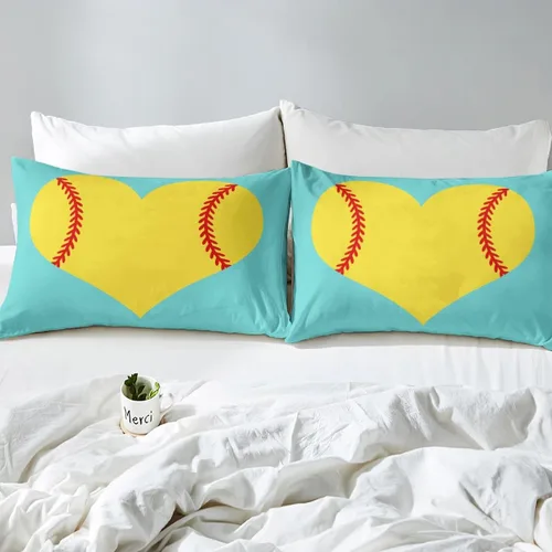 Vista 54 de Feelyou Juego de sábanas de béisbol para niños, juego de sábanas con temática deportiva de pelota, tamaño individual, para niños, adolescentes