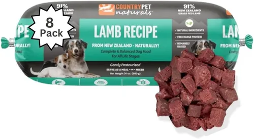 Vista 14 de Receta de carne de res y cordero: rollos de comida congelada prémium para perros de Nueva Zelanda, criados en pastos, de corral, pasteurizados