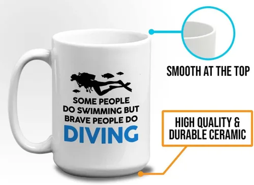 Vista 58 de Taza de café de buceo de 11 onzas, color negro, sumerge en la felicidad, actividades de respiración subacuática, pasatiempos, natación, ascenso