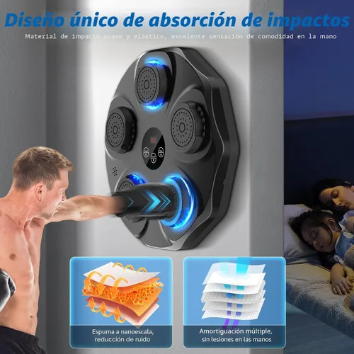Vista 6 de TGLLM Music Boxing Machine, Interactive Punching Trainer with Boxing Gloves, Large Size Wall Mounted Electronic Boxing Target for Adult Kids, 9