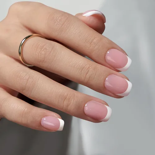 Vista 2 de BTArtboxnails XCOATTIPS Puntas de uñas francesas - Puntas de uñas cuadradas extra cortas con gel de uñas, dúo protector francés, lámpara de uñas