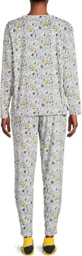 Vista 2 de Peanuts Snoopy - Conjunto de pijama de 3 piezas para mujer