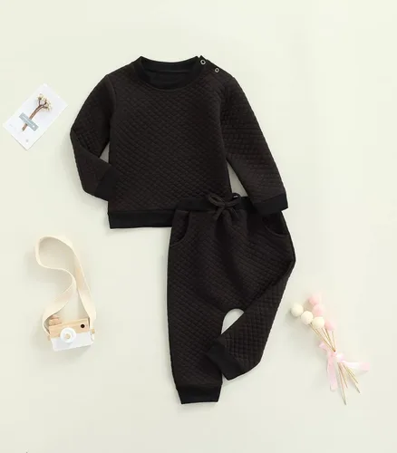 Vista 3 de Conjunto de sudadera unisex de manga larga para recién nacido, ropa de género neutro