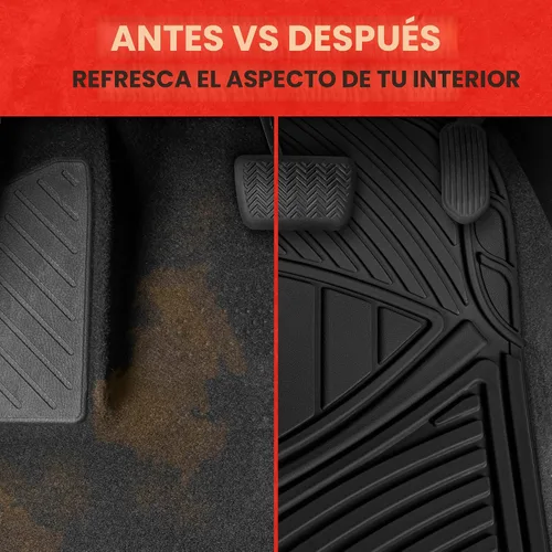 Vista 7 de Motor Trend FlexTough Performance - Alfombrillas de Goma para Auto de Todo Clima con Revestimiento de Carga – Juego Completo de Alfombrillas