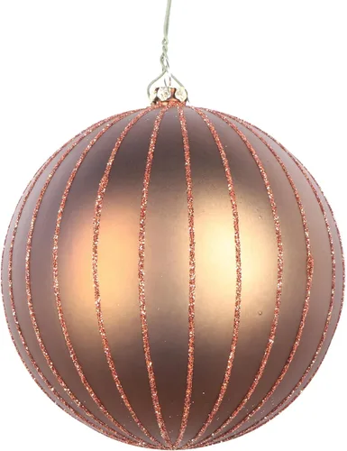 Vista 46 de Vickerman Adorno navideño de bola de avena mate con purpurina de 5 pulgadas. Incluye 4 piezas por bolsa.